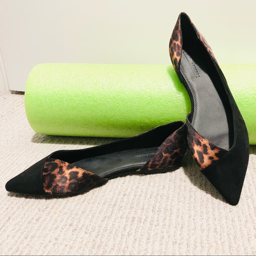 Black and leopard flats